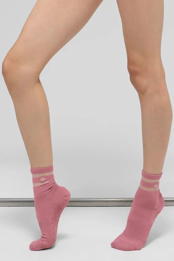 Pulse Grip-sokker for kvinner – Pink Wild Rose