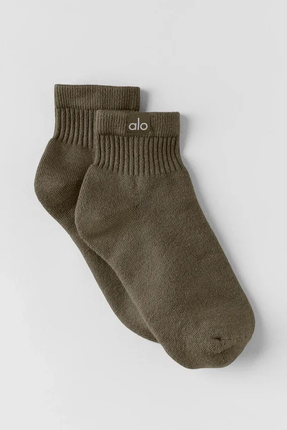 Quarter Crew Sokker – Olive Tree