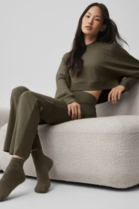 Quarter Crew Sokker – Olive Tree