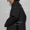 Quilted Skyline Long Coat – svart