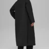 Quilted Skyline Long Coat – svart