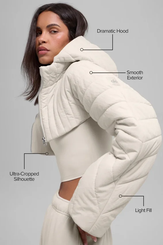 Quiltet Starlight-puffervest – benhvit