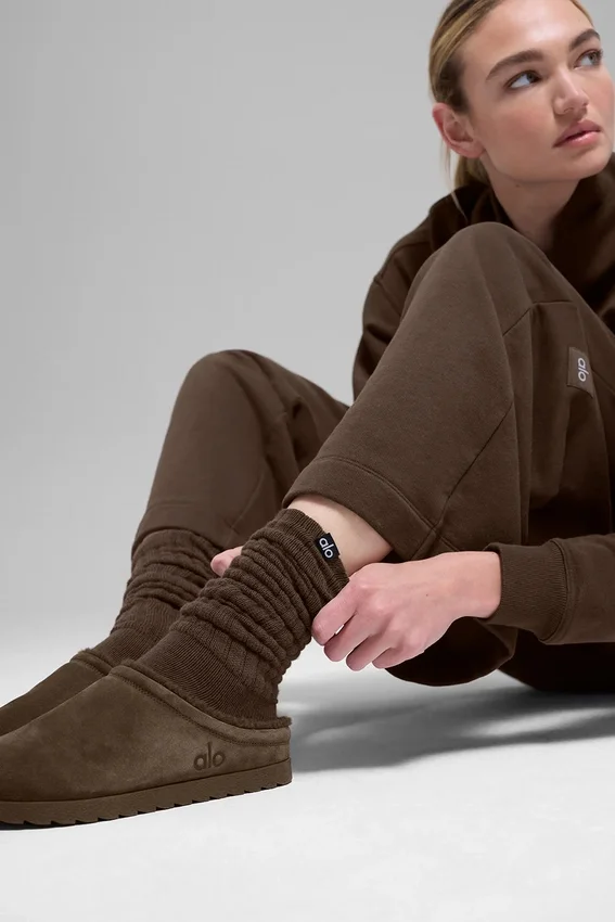 Unisex-scrunch-sokker – Espresso