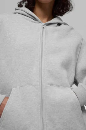 Renown Heavy Weight Full Zip Hettegenser – Athletic Heather Grey