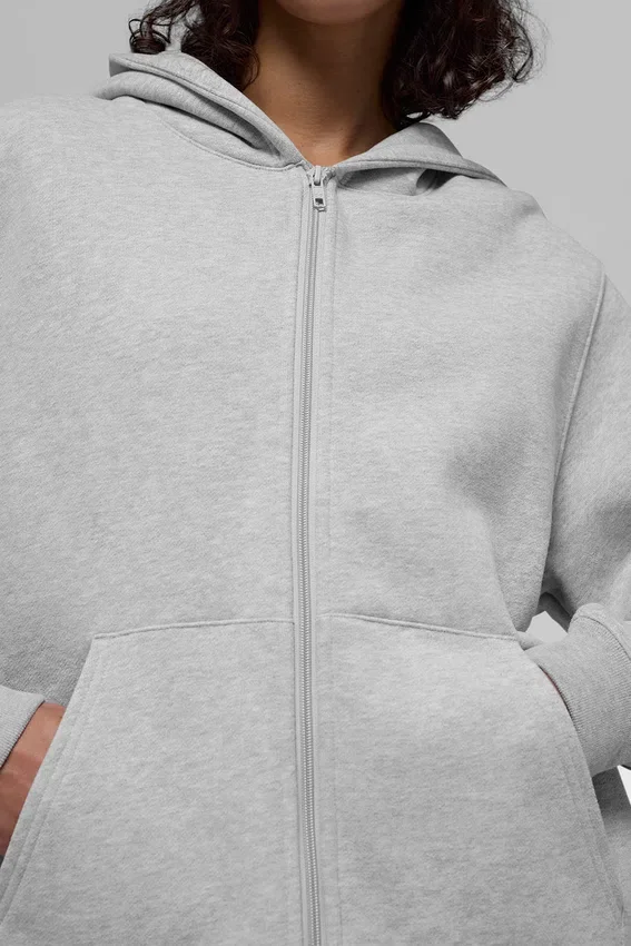 Renown Heavy Weight Full Zip Hettegenser – Athletic Heather Grey
