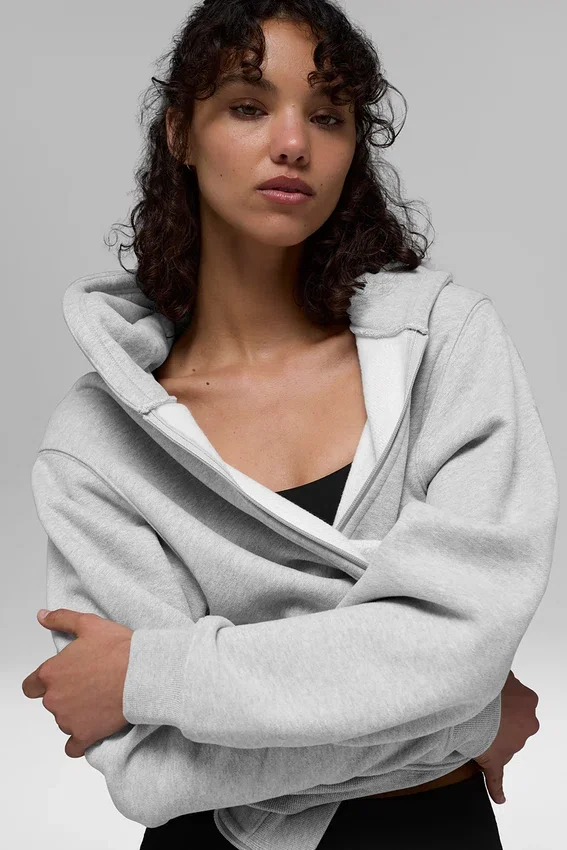 Renown Heavy Weight Full Zip Hettegenser – Athletic Heather Grey