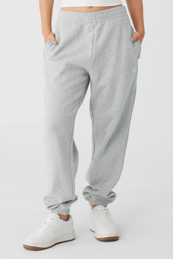 Renown joggebukser med mansjetter i kraftig stoff – Athletic Heather Grey