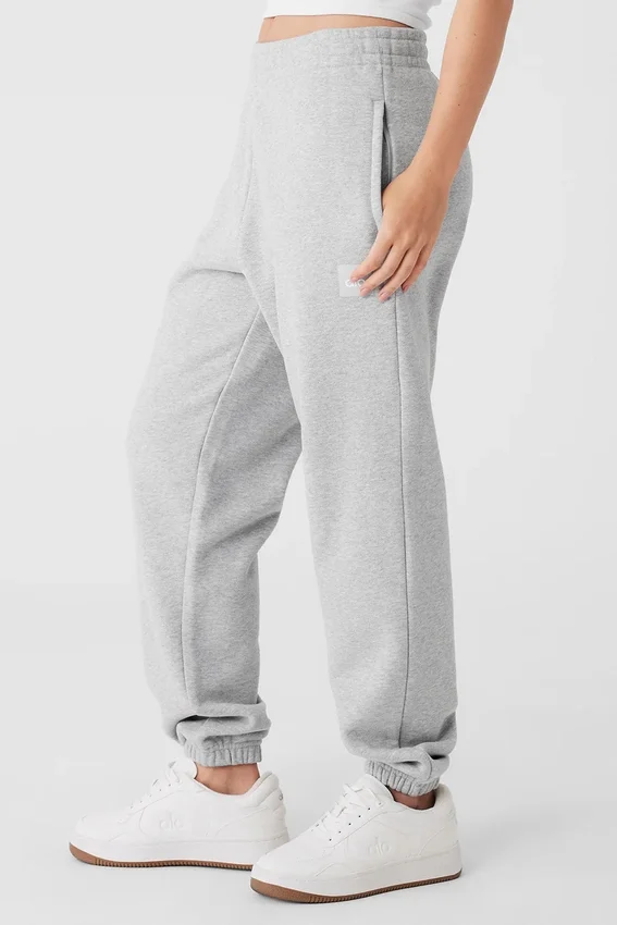 Renown joggebukser med mansjetter i kraftig stoff – Athletic Heather Grey