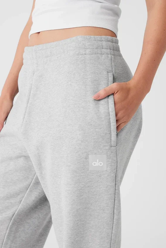 Renown joggebukser med mansjetter i kraftig stoff – Athletic Heather Grey
