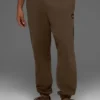 Renown joggebukser med mansjetter i tykk French Terry – Espresso