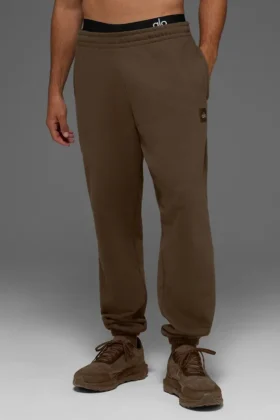 Renown joggebukser med mansjetter i tykk French Terry – Espresso