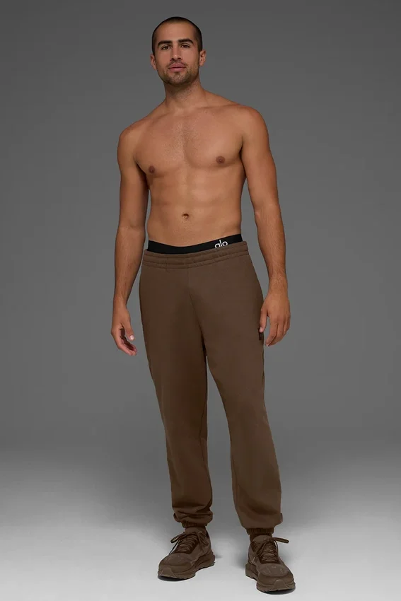 Renown joggebukser med mansjetter i tykk French Terry – Espresso