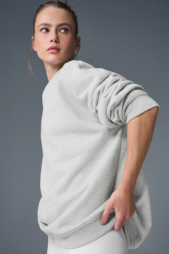 Renown tykk genser med rund hals – Athletic Heather Grey