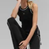 Ribbestrikket Highline Flare-buks – svart/hvit