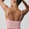 Ribbet, delikat lounge-singleter – vintage rosa