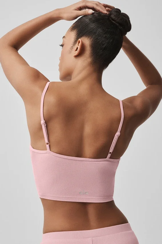 Ribbet, delikat lounge-singleter – vintage rosa