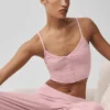 Ribbet, delikat lounge-singleter – vintage rosa