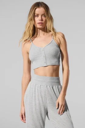 Ribbet, delikat loungesingleter – Athletic Heather Grey