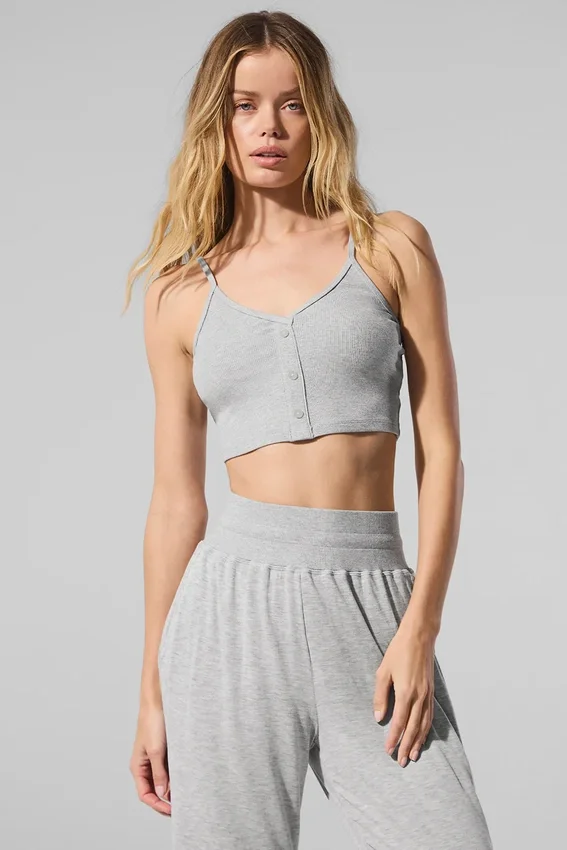 Ribbet, delikat loungesingleter – Athletic Heather Grey