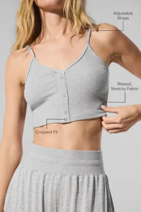 Ribbet, delikat loungesingleter – Athletic Heather Grey