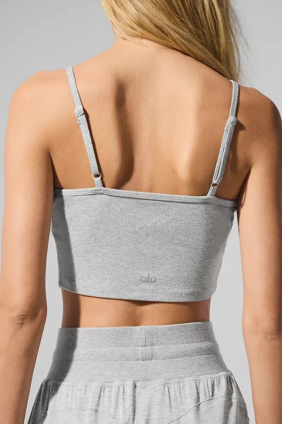 Ribbet, delikat loungesingleter – Athletic Heather Grey