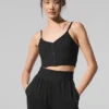 Ribbet, delikat loungesingleter – svart