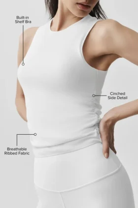 Ribbet En Pointe-singleter – hvit