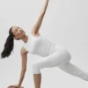 Ribbet En Pointe-singleter – hvit