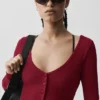 Ribbet, kort Whisper-cardigan – Summer Romance Red