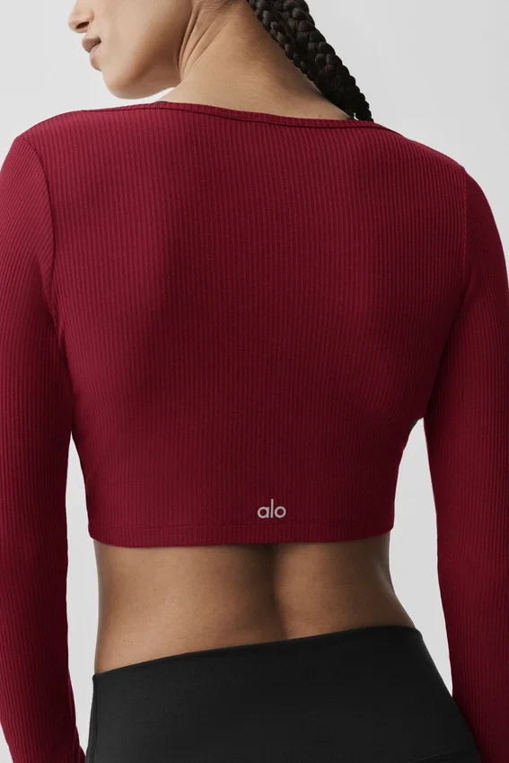 Ribbet, kort Whisper-cardigan – Summer Romance Red