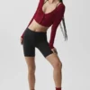 Ribbet, kort Whisper-cardigan – Summer Romance Red