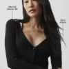 Ribbet, kort Whisper-cardigan – svart