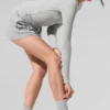 Ribbet langermet modaltrøye – Athletic Heather Grey