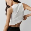 Ribbet modal-henley-singleter – hvit