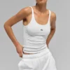 Ribbet Prosper-tanktop – hvit