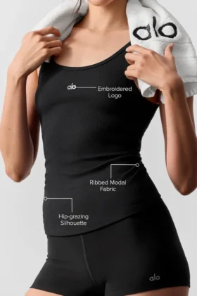 Ribbet Prosper-tanktop – svart