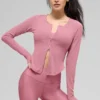 Ribbet Stardust-langermet topp – Pink Wild Rose