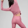 Ribbet Stardust-langermet topp – Pink Wild Rose