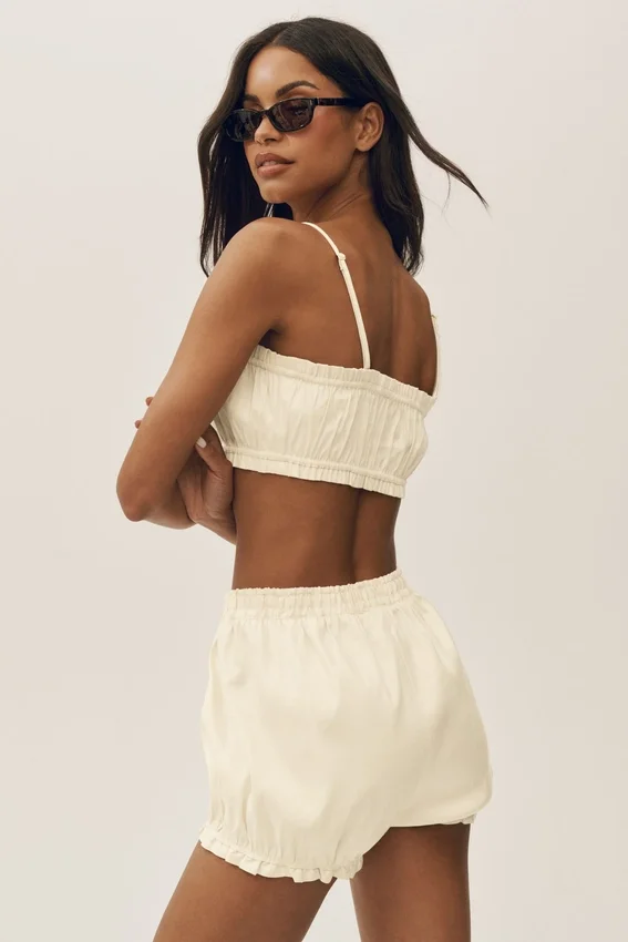 Riviera Bloomer-BH i linblanding – sandbeige
