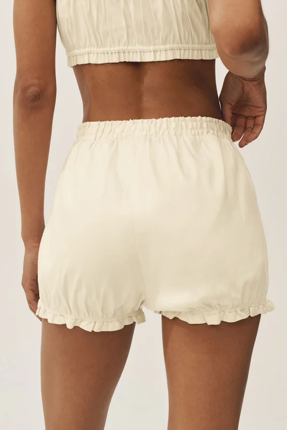 Riviera Bloomer-shorts i linblanding – sandbeige
