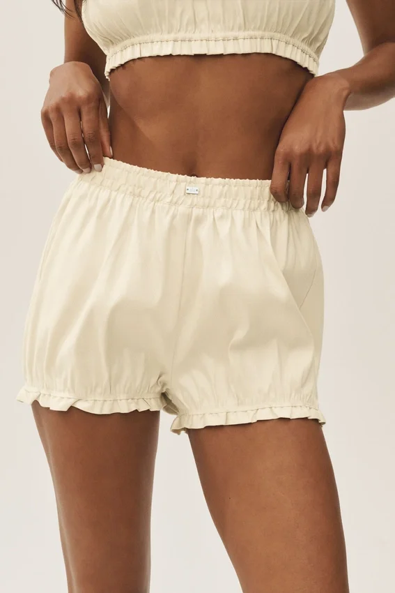 Riviera Bloomer-shorts i linblanding – sandbeige