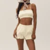 Riviera Bloomer-shorts i linblanding – sandbeige