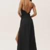 Riviera-maxi-kjole i linblanding – svart