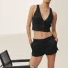 Riviera-vest i linblanding – svart