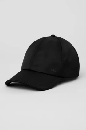 Satin-cap til fritiden – svart