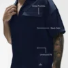 Satin Horizon kortærmet skjorte med knapper – Navy