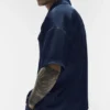 Satin Horizon kortærmet skjorte med knapper – Navy