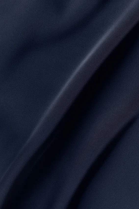 Satin Horizon kortærmet skjorte med knapper – Navy