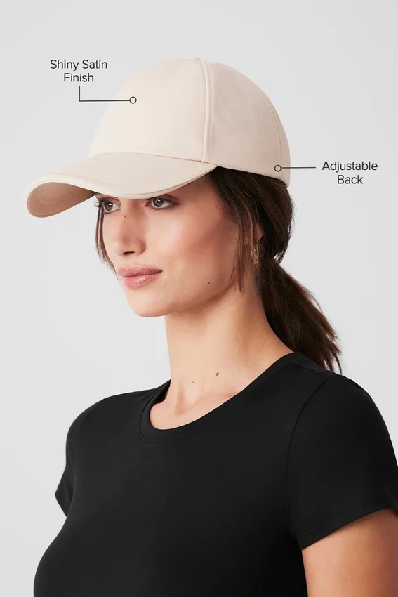Satin Off-Duty-cap – krem