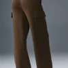 Scholar Knit High-Waist Cargo-bukser – Espresso